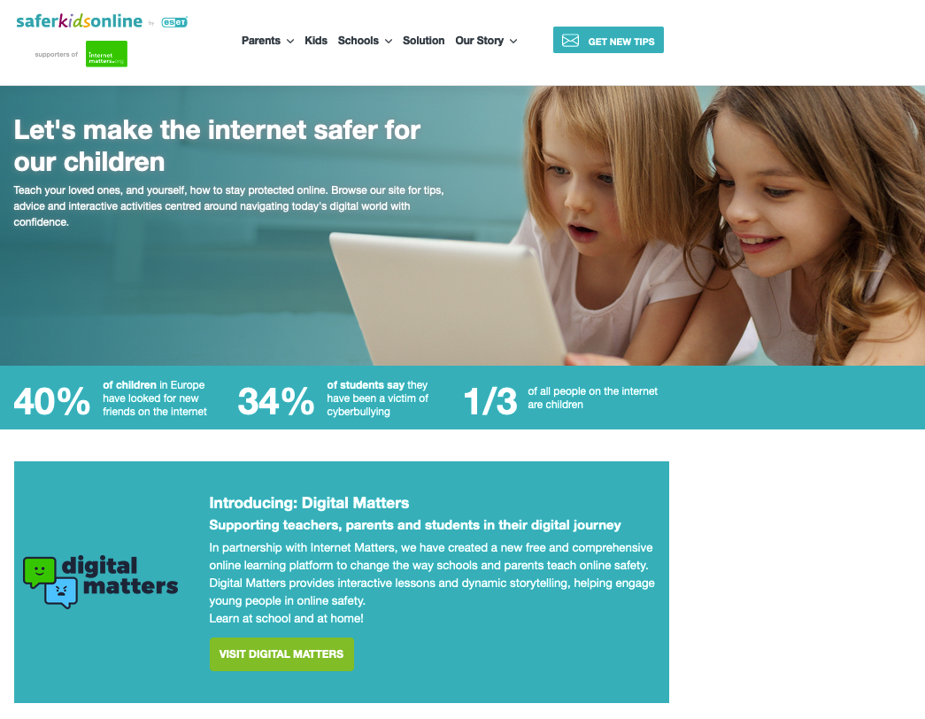 Julian Roberts Creative Marketing and Communications, Work, Safer Kids Online, ESET